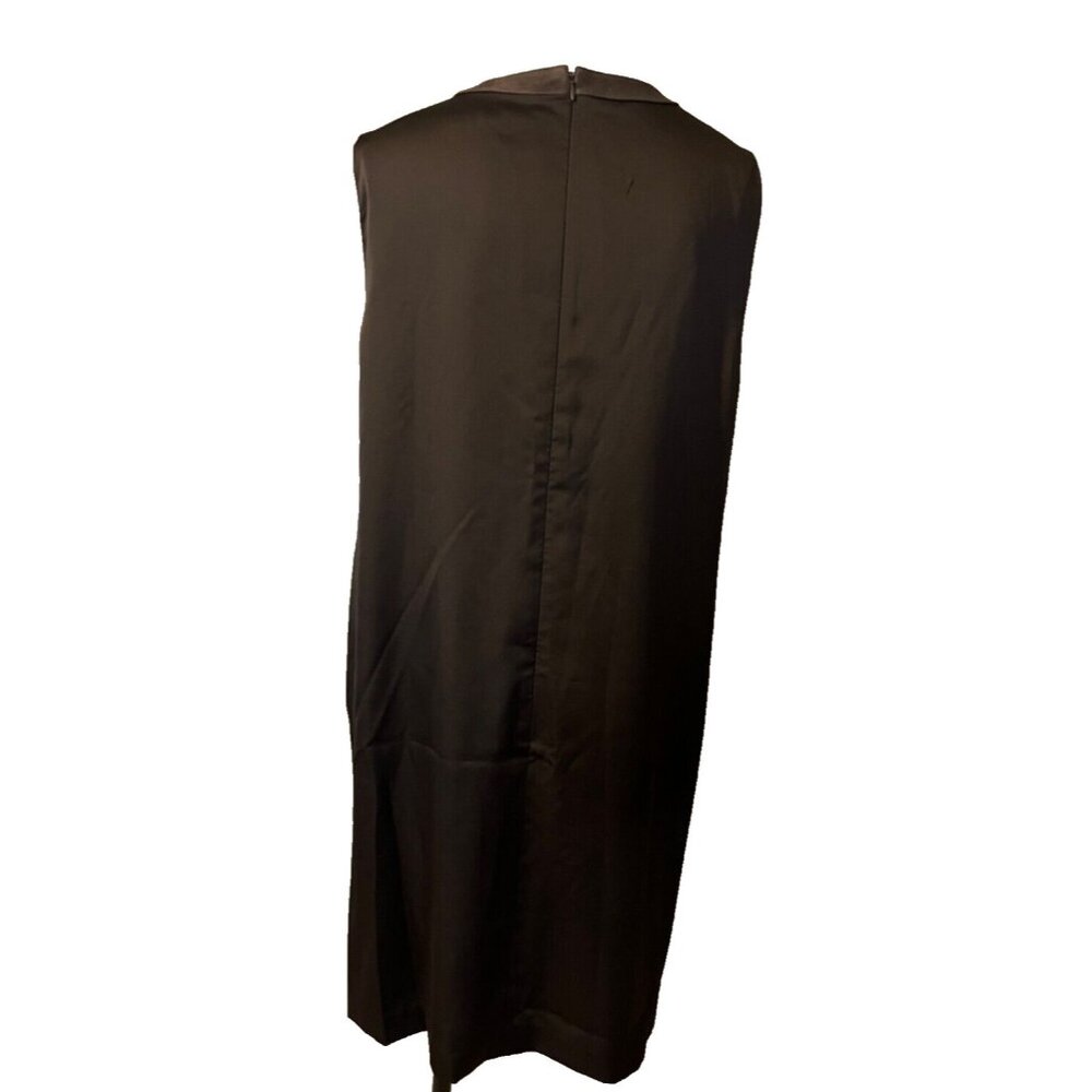 Ralph Lauren Dress 18W 18 W Brown Silky Suede Trim Sheath Career Party NWT - Picture 4 of 11